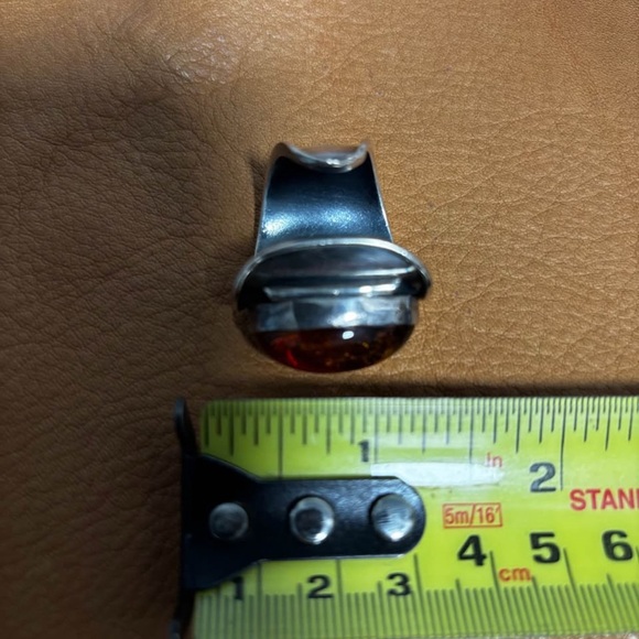 Unique Amber & Silver Ring - Picture 7 of 9